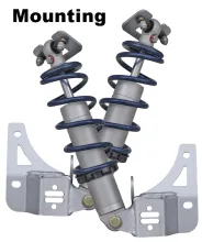 Rear TQ Shockwaves For 1964-1972 Chevelle Cutlass For Use W/ Moser/Gearfx 9 Inch Housing Springs Brackets And Hardware Sold As Pair Pair Of Triple Adjustable Shocks Springs Spring Mounts Brackets And Delrin Spring Washers Ridetech