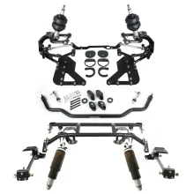 HQ Air Suspension System For 1962-1967 Chevy Ii Nova Front And Rear HQ Shockwaves Front Tru-Turn Package W/ Control Arms Bolt-On 4-Link And Front Sway Bar Hub Spindle Ridetech