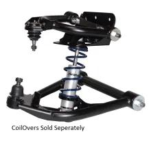 Strongarm System For 1963-1970 C10 For Use W/ Coil-Overs Sold Separately Upper And Lower Tubular Control Arms Delrin Bushings Ball Joints Cross Shafts Upper Coil-Over Mount And Hardware Powder Coated Satin Black Ridetech