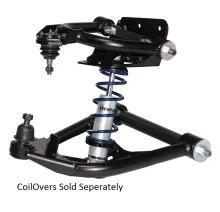 Strongarm System For 1973-1987 C10 For Use W/ Coil-Overs Sold Separately Upper And Lower Tubular Control Arms Delrin Bushings Ball Joints Cross Shafts Upper Coil-Over Mount And Hardware Powder Coated Satin Black Ridetech