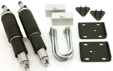 Rear HQ Shockwaves For 1964-1969 Lincoln Pair Of Rebound Adjustable Shock waves W/ 1/4 Inch Airline Fittings 2.75 Inch Lowering Blocks U-Bolts And Mounting Brackets Ridetech