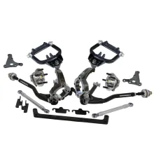 Truturn System W/ Hub Spindles For 1964-1966 Mustang For Use W/ Coil-Overs Or Shockwaves Sold Separately Upper And Lower Arms Delrin Bushings Ball Joints Cross Shafts Spindles W/ S550 Hubs Caliper Brackets Steering Arms And Tie Rods Ridetech