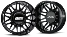 Dually Wheels Aftermath Black/Mill 22x8.25 8x165 SS Fronts For 94-18 Dodge Ram 3500 92-10 Silverado/Sierra 3500 87-97 Ford F-350 DDC Wheels
