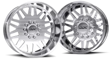 Dually Wheels Aftermath Polished 22x8.25 10x225 SS Fronts 05-10 Ford F-450/F-550 15-25 Dodge Ram 08-25 4500/5500 DDC Wheels
