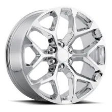 22X9 6X5.5 +24 HB 78.1 2014 Chevy Snowflake Chrome With Cap Factory Reproductions