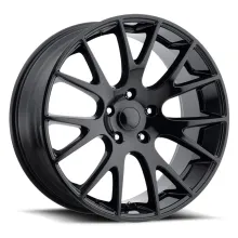 20X10 5X5 +45 HB 71.5 Jeep Hellcat Gloss Black With Cap Factory Reproductions