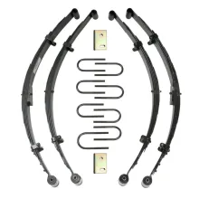 Lift Kit 3.5-4 Inch Lift 75-91 Cherokee Includes Front/Rear Leaf Springs Front Bushing Kit Track Bar Relocation Bracket Front/Rear U Bolt Kit Skyjacker