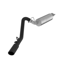 Cat Back Exhaust System Single Side Black Aluminized Steel For 00-06 Jeep Wrangler TJ Inline-4 2.5L, Inline-6 4.0L MBRP