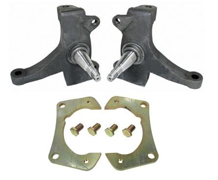 2.5 Inch Drop Spindles For 1971-1972 C10 Pair Of Spindles And Caliper Brackets For W/ Stock Hd Brakes 1 1/4 Inch Thick Rotors And Some Aftermarket Brakes Ridetech