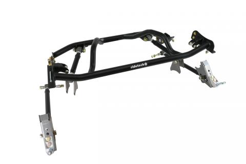 Bolt-On 4-Link W/ Double Adjustable Bars For 1961-1965 Falcon R-Joints Bars Bolt-On Cradle Axle Brackets And Hardware Powder Coated Black For Use W/ Shockwaves Or Coil-Overs Sold Separately Ridetech