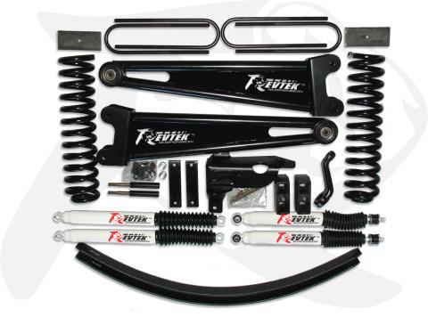 F-250/F-350 Super Duty 6.0 Inch Front 4.0 Inch Rear Coil Spring Suspension System with Radius Arms For 05-07 Ford F250/F350 Super Duty Revtek
