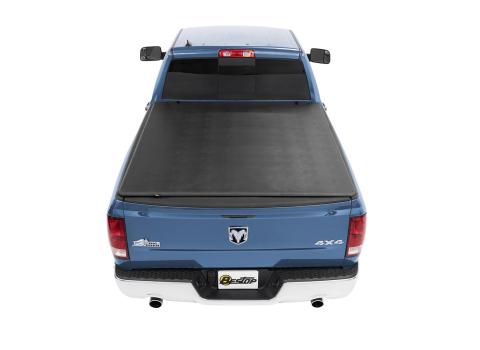 Soft Tri-Fold Tonneau Cover EZ-Fold For Dodge 2009-2010 Ram 1500 5.5 Foot Black Tailgate Spoiler Not Included Bestop