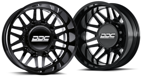Dually Wheels Aftermath Black/Mill 22x8.25 8x165 SS Fronts For 94-18 Dodge Ram 3500 92-10 Silverado/Sierra 3500 87-97 Ford F-350 DDC Wheels