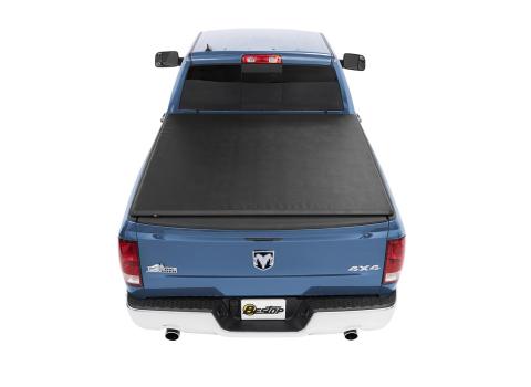 Soft Tri-Fold Tonneau Cover EZ Roll For Dodge 2002-2008 Ram 1500 6.5 Foot Black Tailgate Spoiler: Yes Bestop