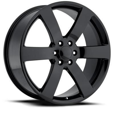 22X9 6X5.5 +22 HB 78.1 Tbss 1500 Tahoe Suburban Gloss Black With Cap Factory Reproductions
