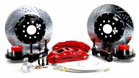 Brake System 14 Inch Front Extreme+ Shelby Logo Red 74-78 Mustang II BAER Brakes