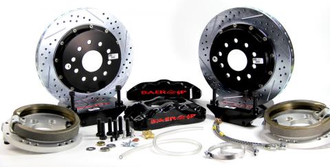 Brake System 13 Inch Rear Pro+ w/Park Brake Black 93 Mustang 5 Lug BAER Brakes