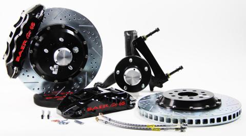 Brake System 14 Inch Front Extreme+ Black 94-96 GM B Body Modified Stock Spindles BAER Brakes