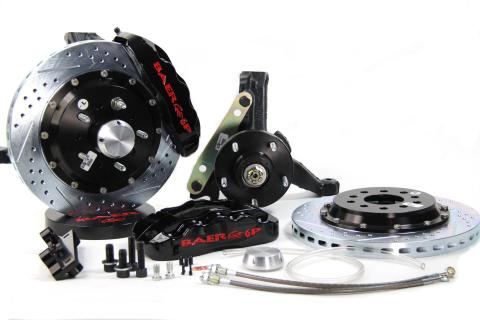 Brake System 14 Inch Front Pro+ Black 82-92 GM F Body Modified Stock Spindles BAER Brakes
