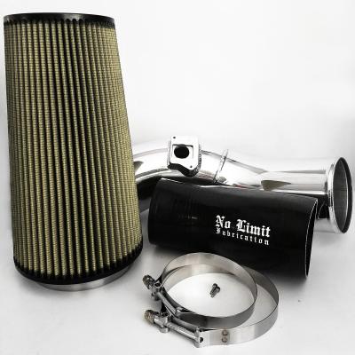 6.0 Cold Air Intake 03-07 Ford Super Duty Power Stroke Polished PG7 Filter No Limit Fabrication