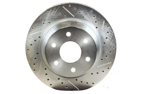 Rotor Replacement Rear 14 Inch 1.180 Inch Thick Slot Drill W/Zinc Passengers Side BAER Brakes