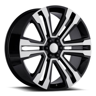 24X10 6X5.5 +30 HB 78.1 2017 Gmc Denali Black Machine Face With Cap Factory Reproductions