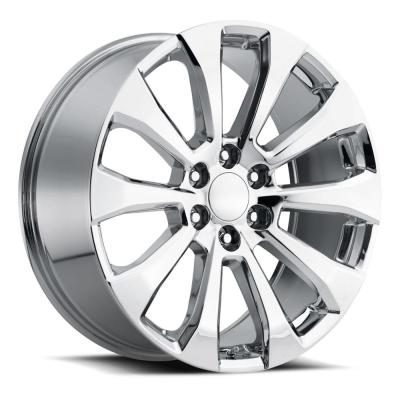 22X9 6X5.5 +28 HB 78.1 2019 Silverado Split 5Spk Chr With Cap Factory Reproductions