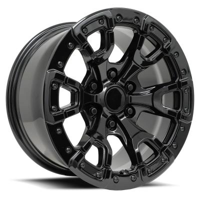 17X9 6X135 +18 HB 87.1 Bronco Replica Gloss Black With Cap Factory Reproductions