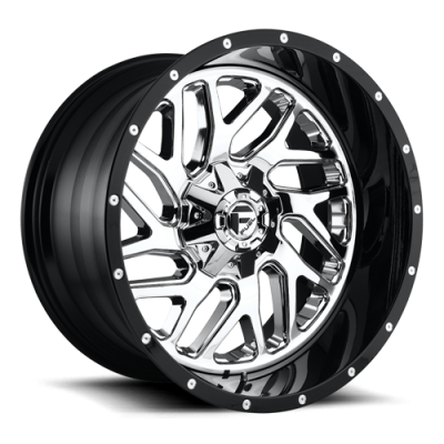 Aluminum Wheels 20X10 Triton D211 8 On 165.1 Chrome/Gloss Black Lip 125.1 Bore -19 Offset Mesh Spoke Fuel Off Road Wheels