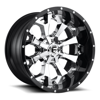 Aluminum Wheels 22X10 Assault D246 8 On 180 Chrome/Gloss Black Lip 124.2 Bore -13 Offset 8 Spoke Fuel Off Road Wheels