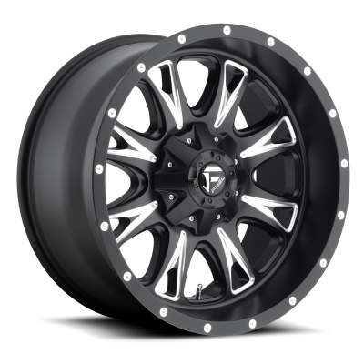 Aluminum Wheels 20X10 Throttle D513 8 On 170 Black Milled 125.2 Bore -12 Offset Fuel Off Road Wheels