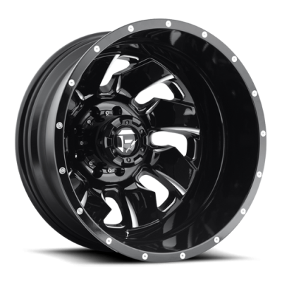 Dually Wheels 20X8.3 Cleaver Dually D574 8 On 210 Gloss Black Milled 154.3 Bore -221 Offset Multi Spoke Outer Dually Fuel Off Road Wheels