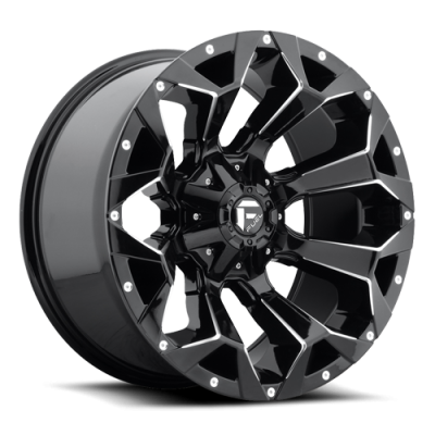 Aluminum Wheels 20X10 Assault D576 6 On 135/6 On 139.7 Gloss Black Milled 106.1 Bore -19 Offset 8 Spoke Fuel Off Road Wheels
