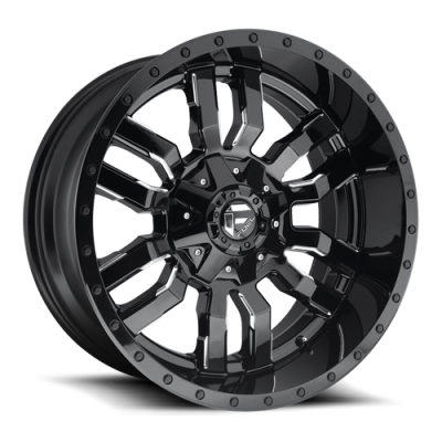 Aluminum Wheels 18X9 Sledge D595 5 On 139.7/5 On 150 Gloss Black Milled 110.1 Bore 1 Offset Fuel Off Road Wheels