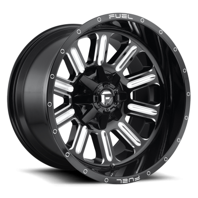 Aluminum Wheels 20X10 Hardline D620 6 On 135/6 On 139.7 Gloss Black Milled 106.1 Bore -19 Offset Fuel Off Road Wheels