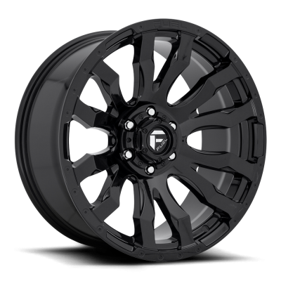 Aluminum Wheels 20X12 Blitz D675 6 On 139.7 Gloss Black 106.1 Bore -44 Offset Multi Spoke Fuel Off Road Wheels