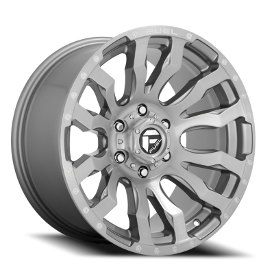 Aluminum Wheels 22X10 Blitz D693 6 On 135 Brushed Gunmetal Gray Tinted Clear 87.1 Bore -18 Offset Multi Spoke Fuel Off Road Wheels