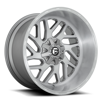 Aluminum Wheels 20X12 Triton Platinum D715 6 On 135/6 On 139.7 Brush Gunmetal Gray/Clear Tint 106.1 Bore -44 Offset Mesh Spoke Fuel Off Road Wheels