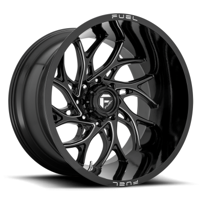 Aluminum Wheels 20X9 Runner D741 5 On 139.7 Gloss Black Milled 78 Bore 1 Offset Fuel Off Road Wheels