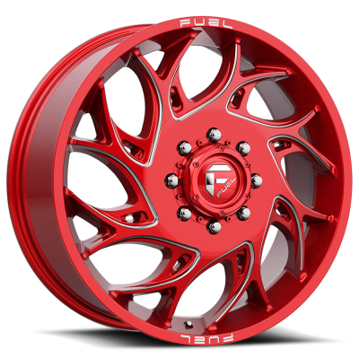 Dually Wheels 20X8.25 Runner Dually D742 8 On 200 Candy Red Milled 142.2 Bore 105 Offset 8 Spoke Front Dually Fuel Off Road Wheels