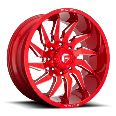 Aluminum Wheels 22X12 Saber D745 6 On 135 Candy Red Milled 87.1 Bore -44 Offset Fuel Off Road Wheels