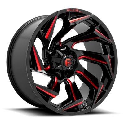 Aluminum Wheels 17X9 Reaction D755 6 On 135/6 On 139.7 Gloss Black Milled Red Tint 106.1 Bore 1 Offset Fuel Off Road Wheels