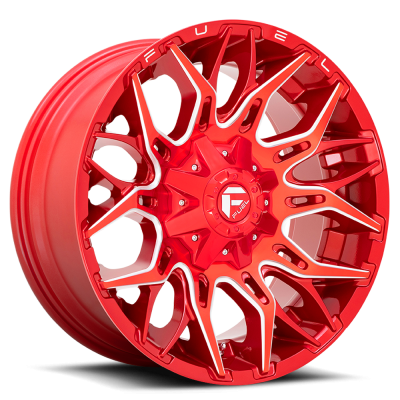 Aluminum Wheels 22X12 Twitch D771 8 On 165.1 Candy Red Milled 125.2 Bore -44 Offset Fuel Off Road Wheels