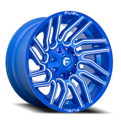 Aluminum Wheels 22X10 Typhoon D774 8 On 165.1 Anodized Blue MIlled 125.2 Bore -18 Offset Fuel Off Road Wheels