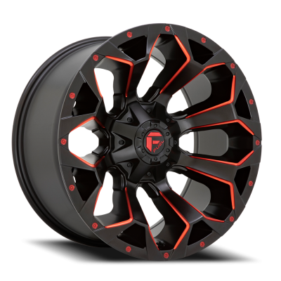 Aluminum Wheels 17X9 Assault D787 6 On 135/6 On 139.7 Matte Black Milled Red Tint 106.1 Bore 2 Offset Fuel Off Road Wheels