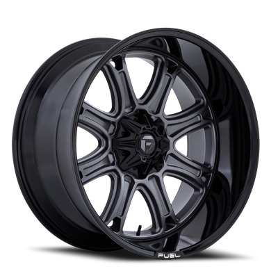 Aluminum Wheels 22X10 Darkstar FC853AB 8 On 180 Matte Gunmetal Gray/Black Lip 124.2 Bore -18 Offset Fuel Off Road Wheels