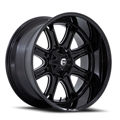 Aluminum Wheels 22X10 Darkstar FC853BE 6 On 114.3/6 On 139.7 Gloss Black Milled 78.1 Bore 10 Offset Fuel Off Road Wheels