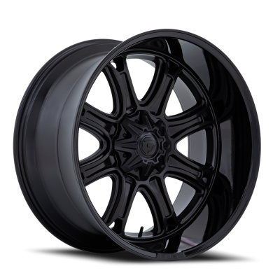 Aluminum Wheels 22X10 Darkstar FC853MB 8 On 180 Matte Black/Gloss Black Lip 124.2 Bore -18 Offset Fuel Off Road Wheels