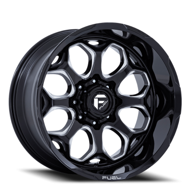 Aluminum Wheels 22X10 Scepter FC862 BE 8 On 170 Gloss Black Milled 125.1 Bore -18 Offset Fuel Off Road Wheels