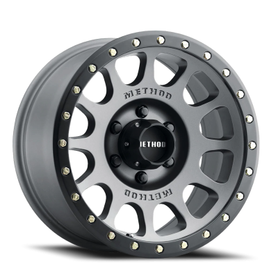 Aluminum Wheels 17x8.5 NV MR305 Bolt Pattern 5 On 127 Offset 0 Lip Size 1.3 Titanium TT Matte Black Lip Method